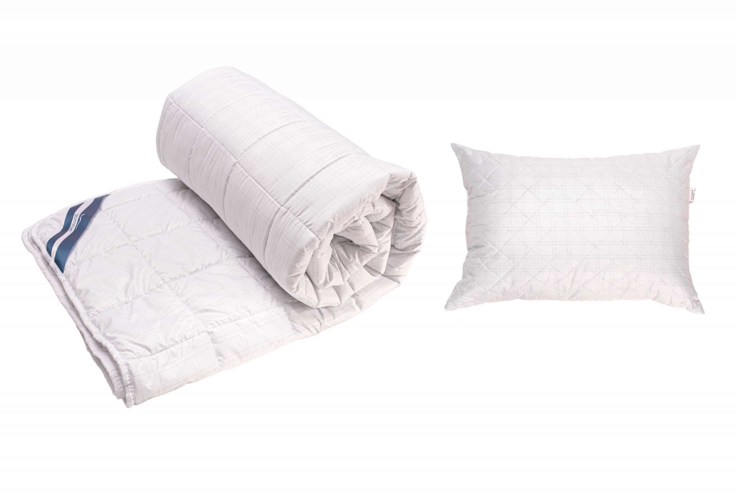 Set pilota 150x200 cm, 300 g si o perna 50x70 cm Somnart, microfibra matlasata, cu fibre de carbon - imagine 2