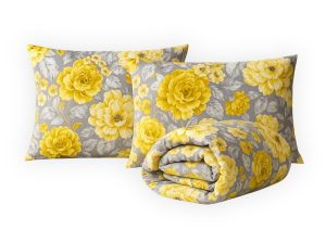 Set pilota Luxury Petals, matlasata ata, fill 250gsm 180x200 + 2 perne Luxury Petals, nematlasate 50x70