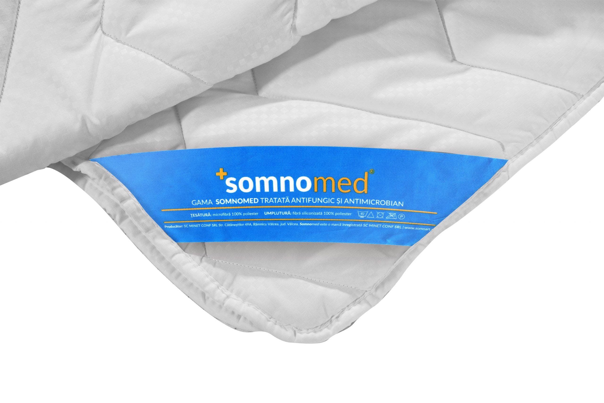Pilota de iarna antiacarieni si antifungi, Somnomed, microfibra alba, 200x220, umplutura groasa de iarna, 400 gsm - imagine 3
