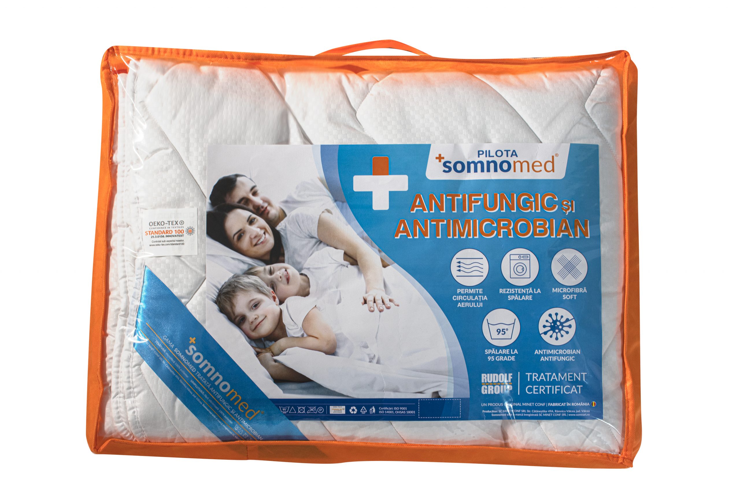 Pilota de iarna antiacarieni si antifungi, Somnomed, microfibra alba, 200x220, umplutura groasa de iarna, 400 gsm - imagine 6