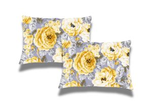 Set 2 Perne matlasate Belina, microfibra imprimata, 50x70 cm, Luxury Petals