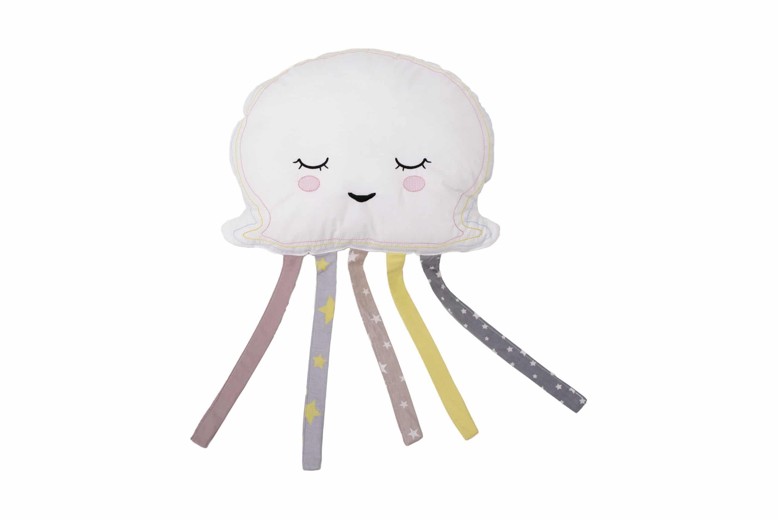 Set paturica 100x110 cm brodata + perna Meduza Roz - imagine 3