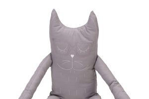 Perna in forma de pisica SomnArt, bumbac, umplutura lavanda, Gri