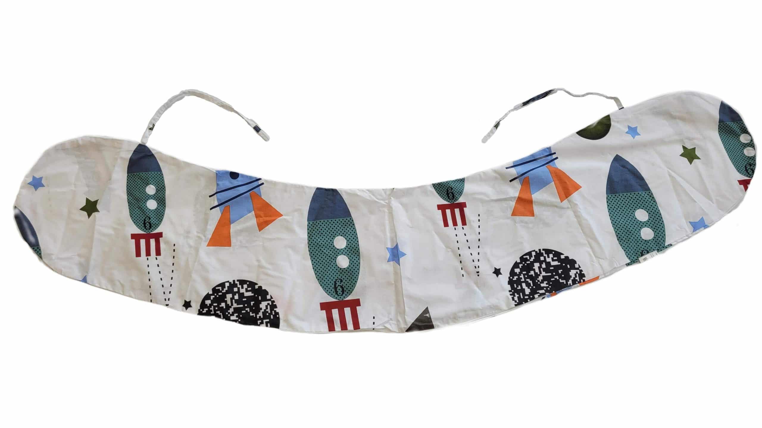 Husa aditionala pentru Perna 3 in 1 SomnArt de gravida si alaptare, model rachete - imagine 3