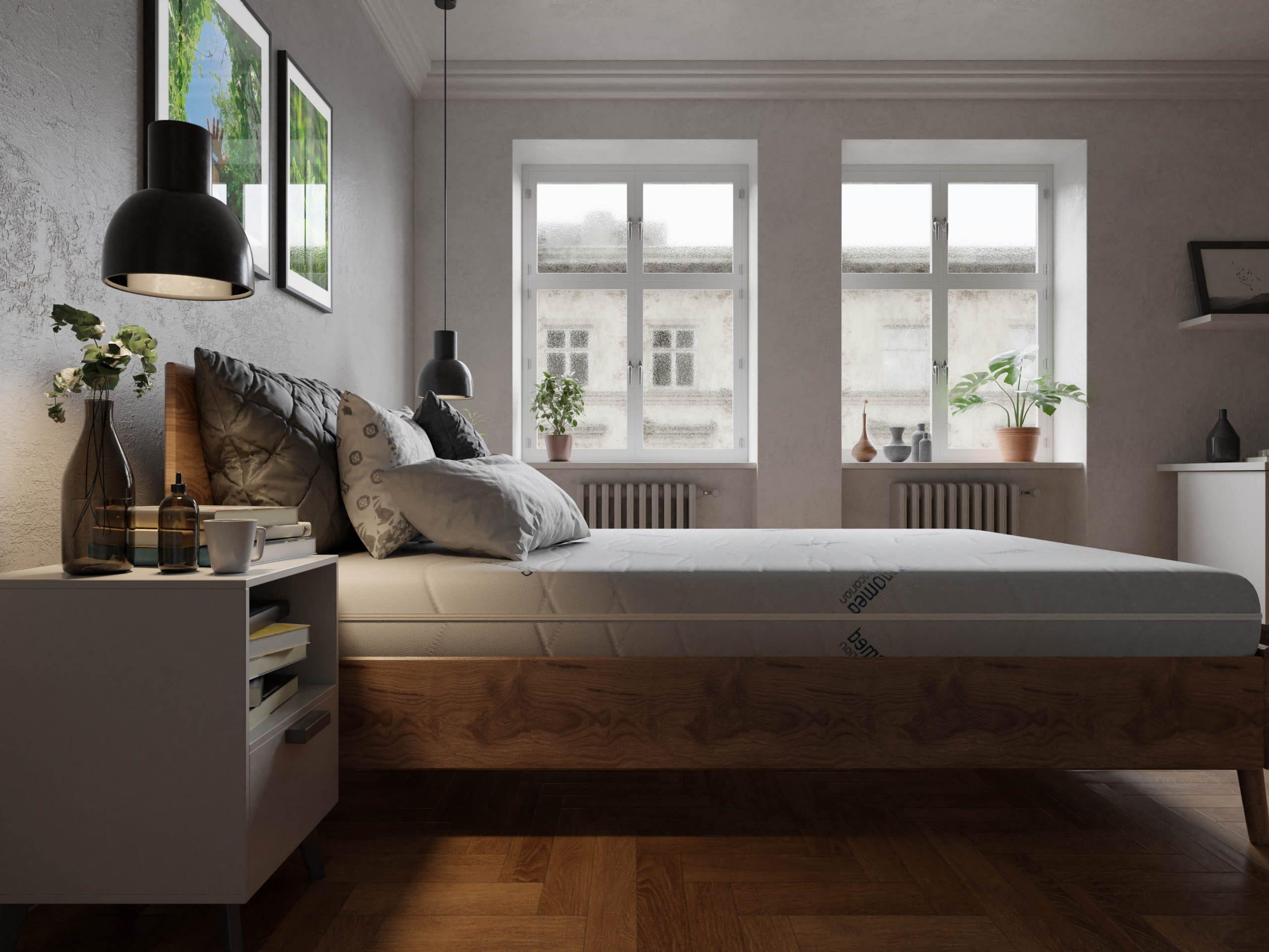 Saltea cu spumă poliuretanică Somnomed Antiacaria 140x200, înălțime 20 cm, pentru alergici, husă detașabilă și lavabilă cu tratament antiacarian, fermitate medie - imagine 8