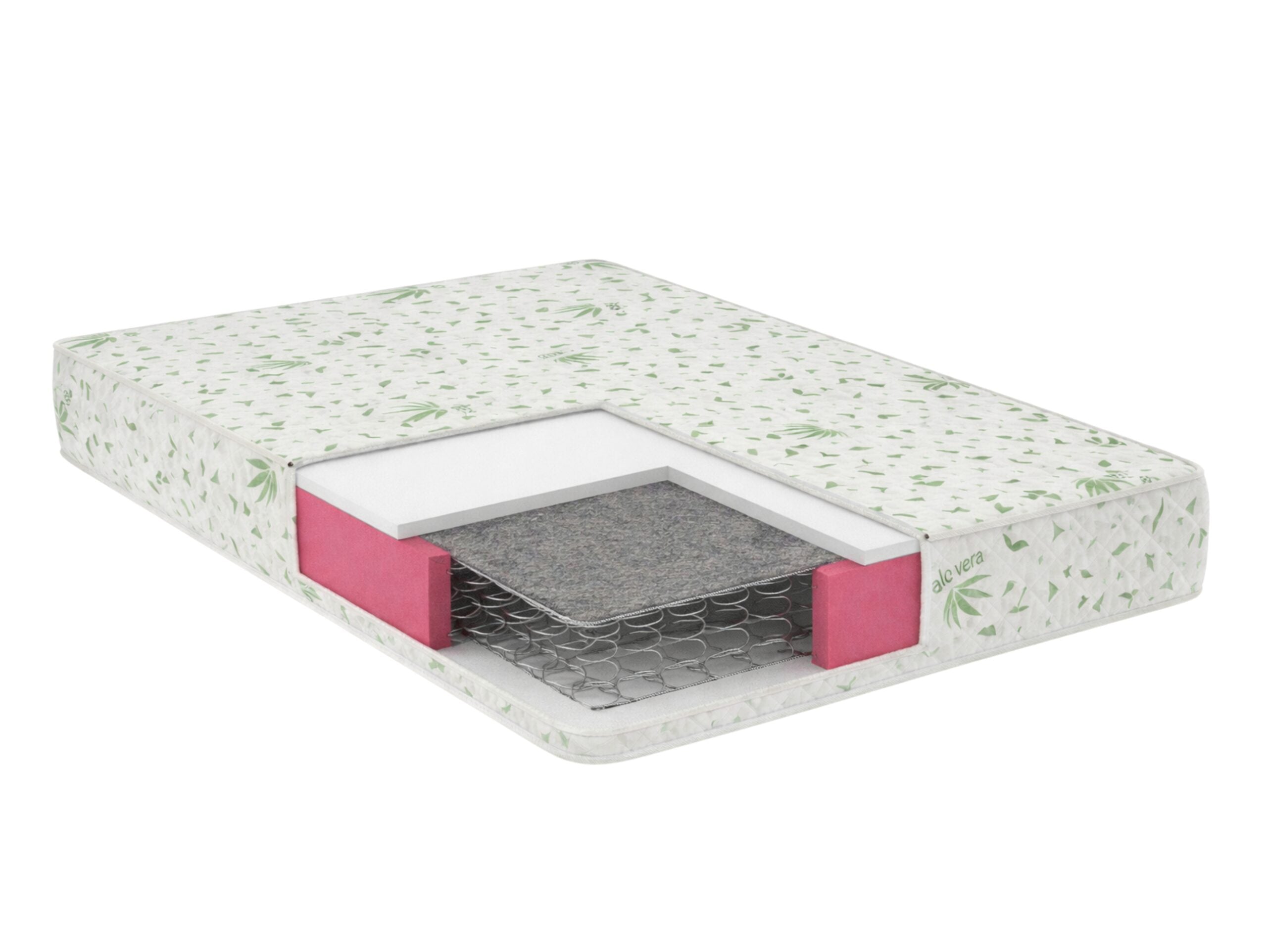 Saltea cu arcuri Somnia Aloe Vera 140×200, inaltime 20 cm, ortopedica, husa matlasata, doua fete, duritate medie - imagine 2