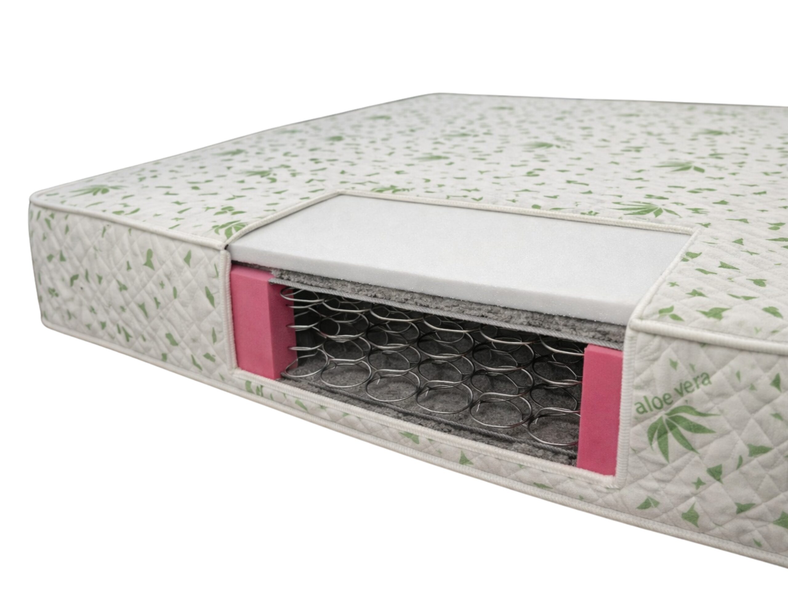 Saltea cu arcuri Somnia Aloe Vera 140×200, inaltime 20 cm, ortopedica, husa matlasata, doua fete, duritate medie - imagine 3